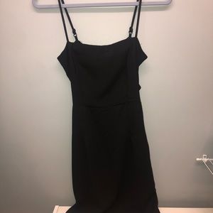 Nasty Gal black mini tie back dress